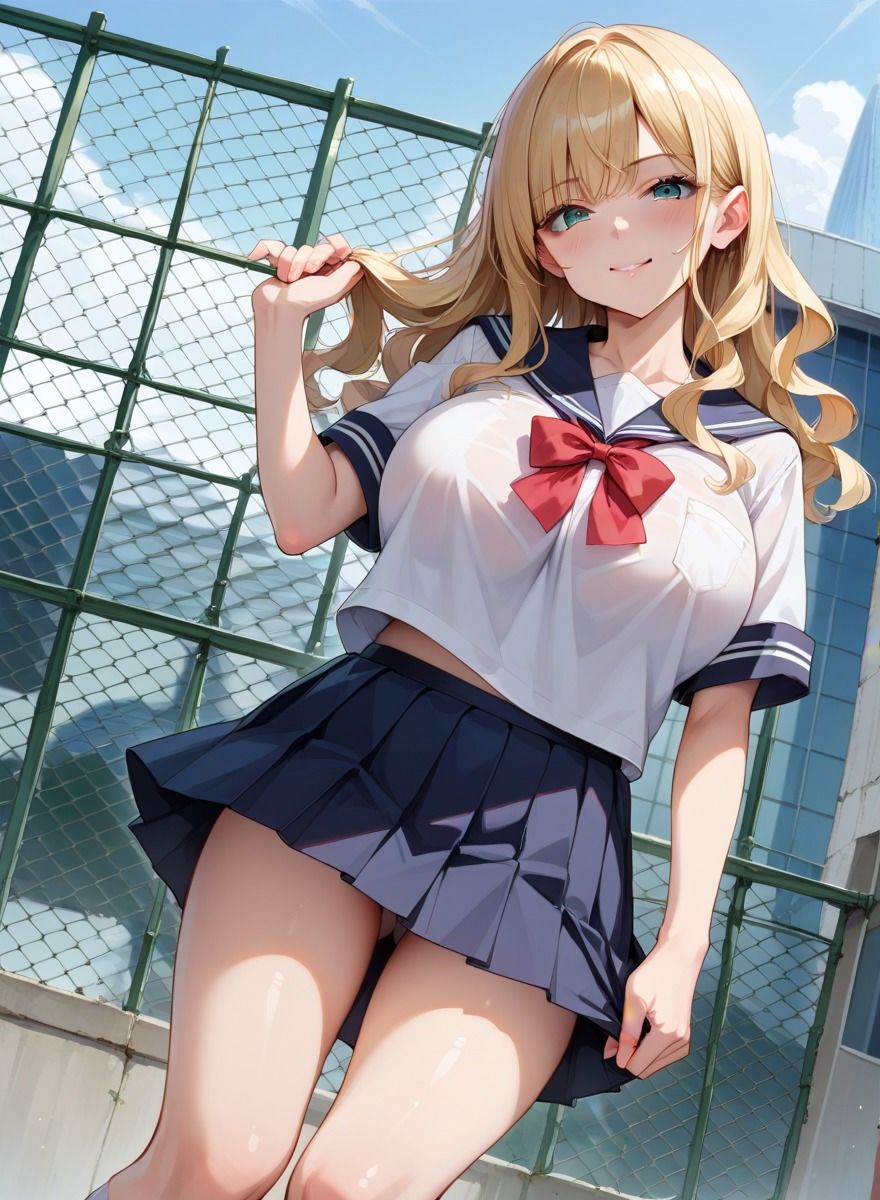 金髪巨乳の幼馴染に種付け性交 画像3
