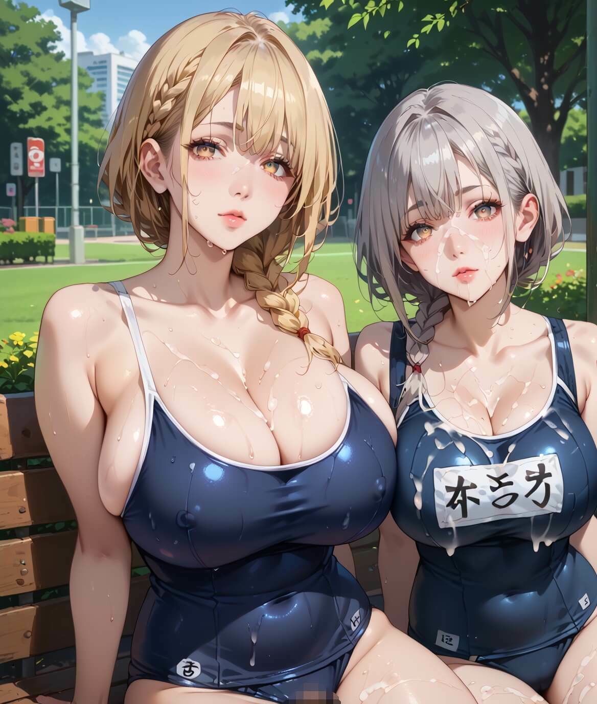 サンプル画像1:熟女モデルのスク水最高！2お姉さんのスク水で新しい扉が開いちゃう！210枚(わいだん.com) [d_672091]