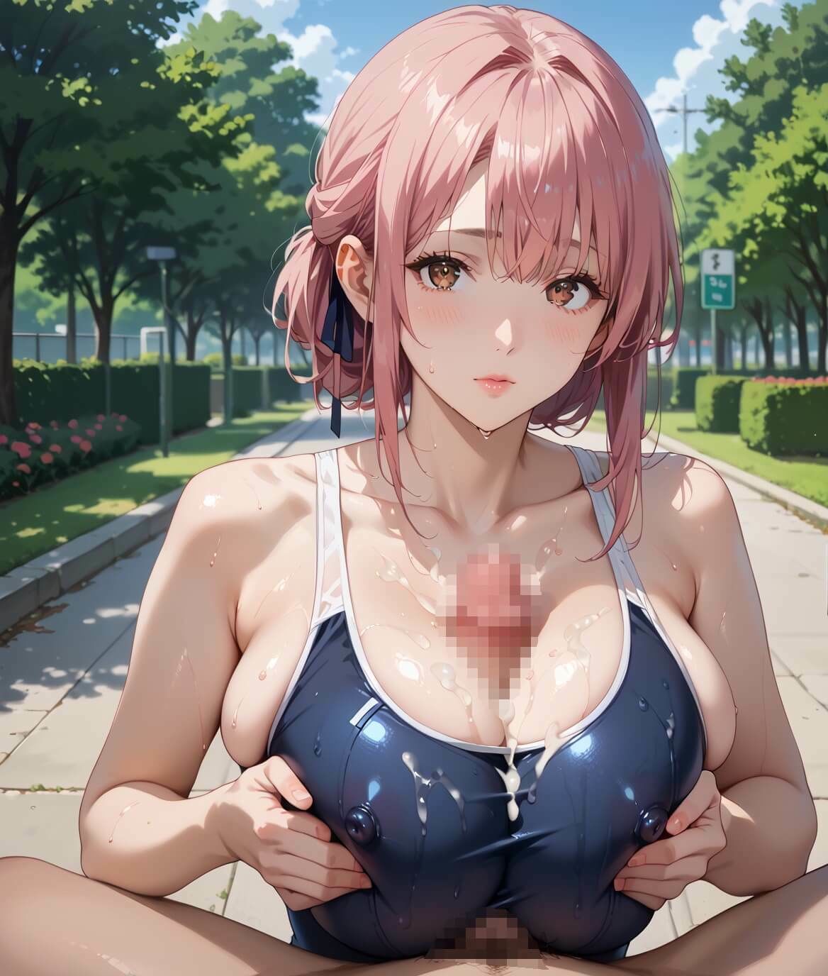 【無料エロ漫画】熟女モデルのスク水最高！7お姉さんのスク水で新しい扉が開いちゃう！210枚(わいだん.com) d_672110