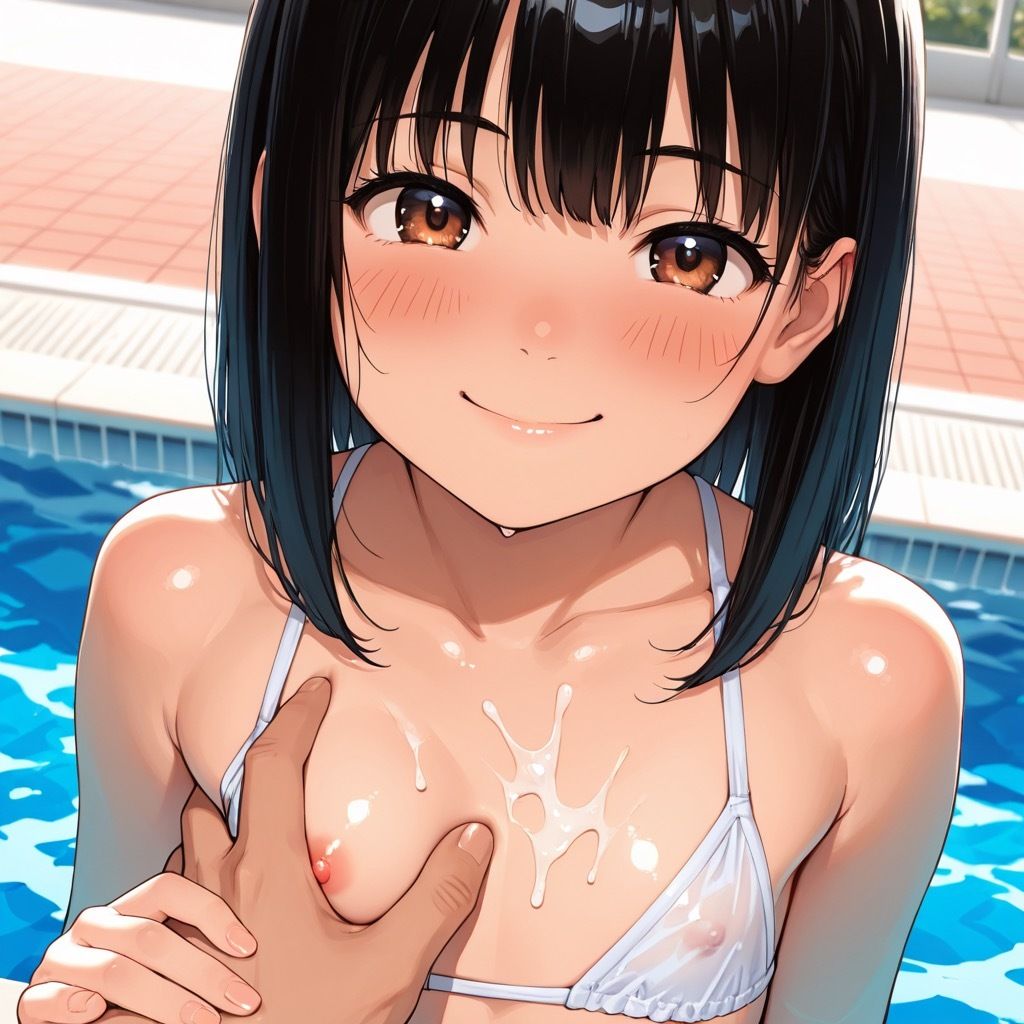 プールで会ったつるぺた少女らで抜きまくる サンプル画像 3