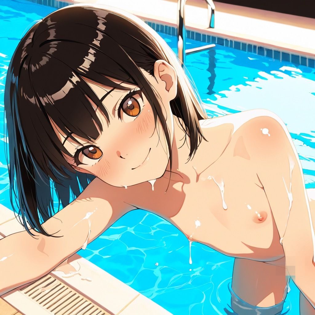 プールで会ったつるぺた少女らで抜きまくる サンプル画像 7