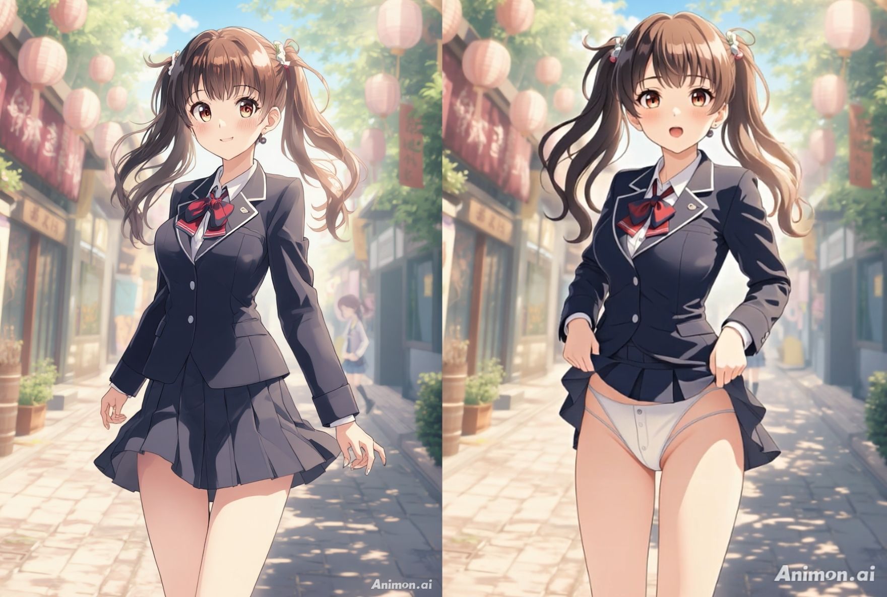 サンプル画像3:【アニメ28分】文化祭でひたすらミニスカめくって生パンツ！ミニスカートの制服を着た女の子200人以上がパンティーを見せてくれる、妄想の世界での文化祭！ふわふわな純白ショーツや紐パンから、ブルマやスパッツっぽい下着まで！大胆な女の子から、ツンデレでなかなか見せてくれない女の子まで！現実の世界での文化祭では、絶対にこんなことしないでくださいね！！(ひろぴょん工房) [d_672344]