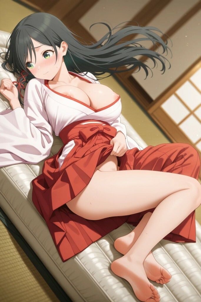 甘神風味  僕を胸で誘惑する巫女さん 画像3