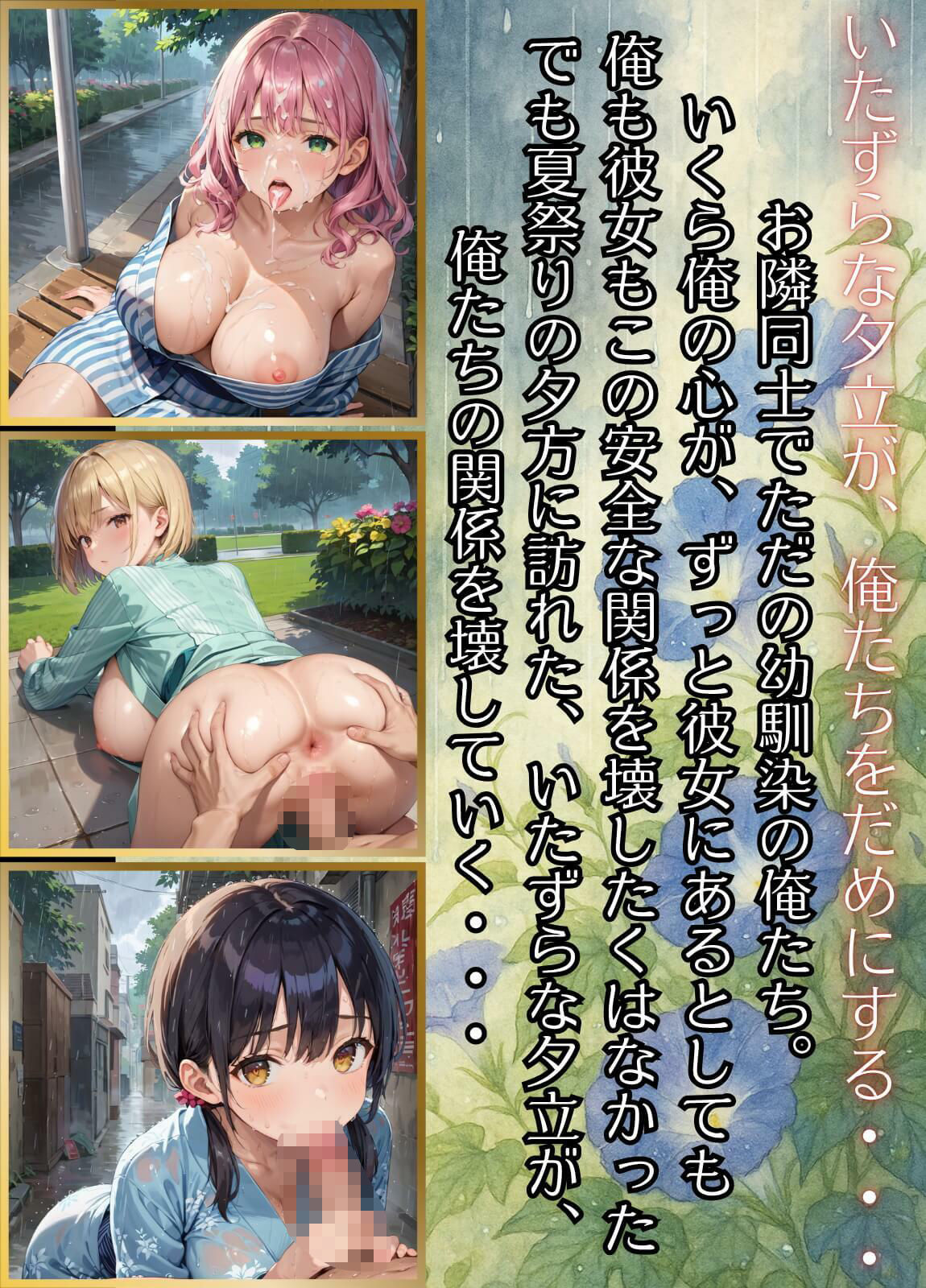 サンプル画像1:夕立に濡れた浴衣〜流れる雫が眩しすぎて〜4【厳選CG330枚収録】(虚構クラブ) [d_672502]