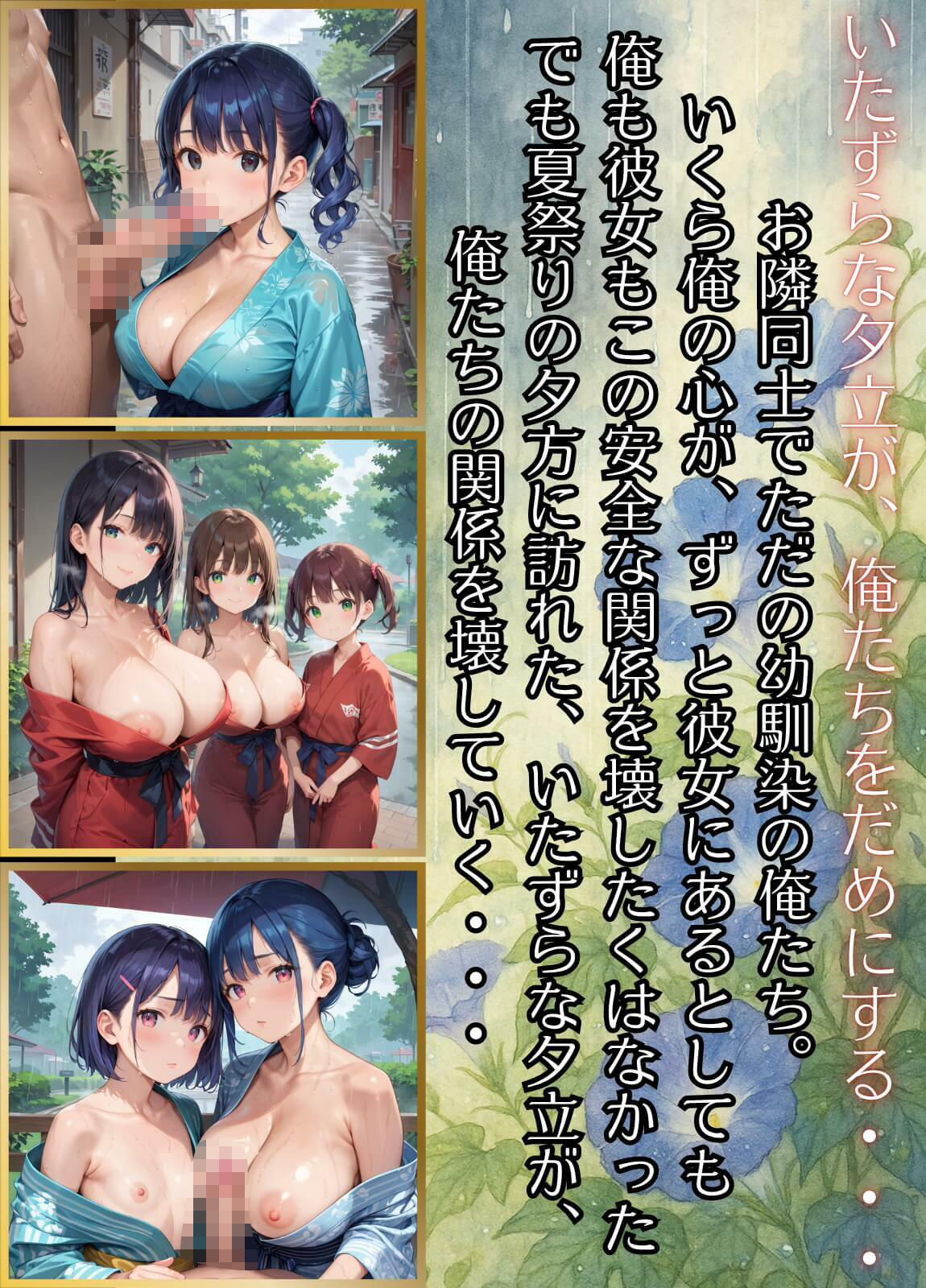 サンプル画像1:夕立に濡れた浴衣〜流れる雫が眩しすぎて〜5【厳選CG330枚収録】(虚構クラブ) [d_672505]