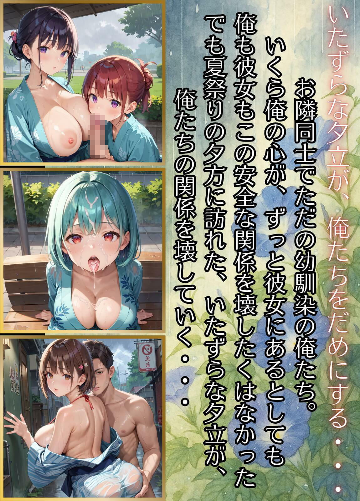 サンプル画像1:夕立に濡れた浴衣〜流れる雫が眩しすぎて〜8【厳選CG330枚収録】(虚構クラブ) [d_672511]