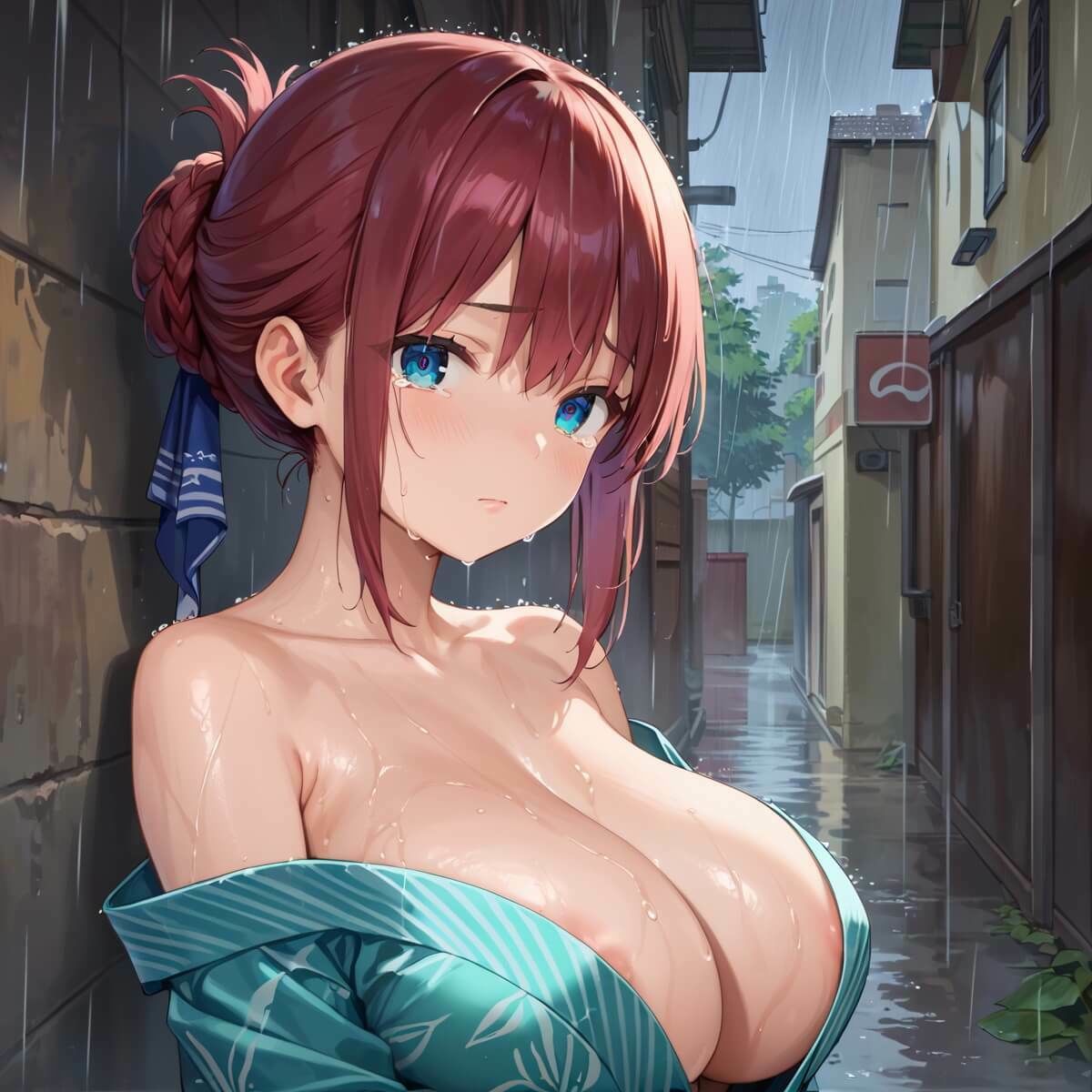 サンプル画像2:夕立に濡れた浴衣〜流れる雫が眩しすぎて〜8【厳選CG330枚収録】(虚構クラブ) [d_672511]