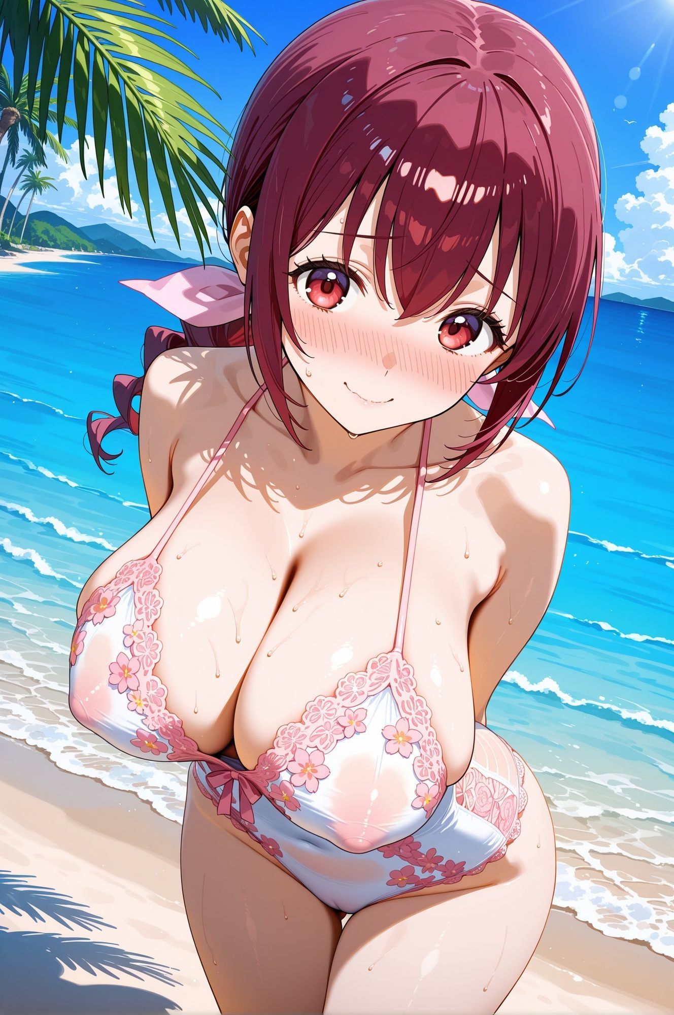 育代さん〜みゆきママ〜がホントの世界では絶対着てくれない水着を着てくれるCG集 画像1