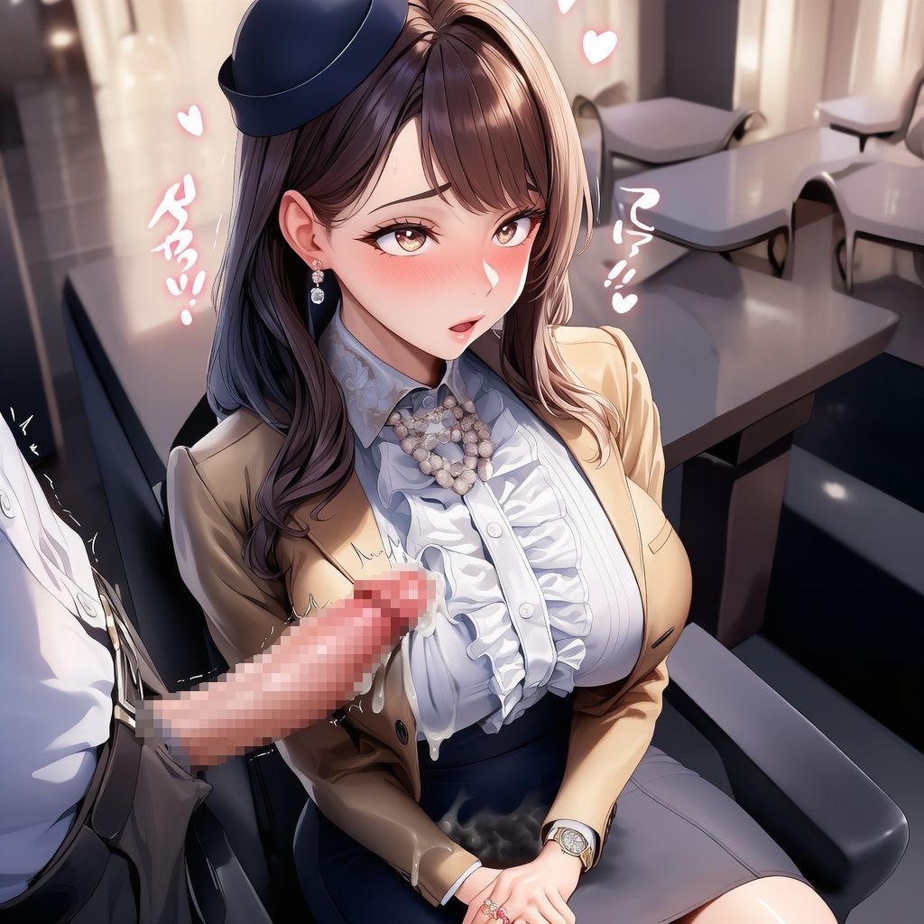 【完全着衣】美人受付嬢 制服と髪にぶっかけ 画像2