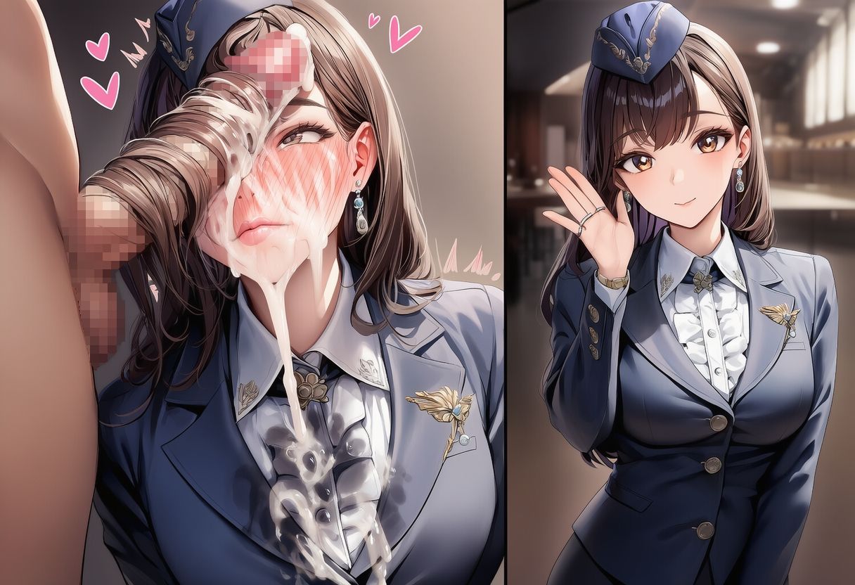 【完全着衣】美人受付嬢 制服と髪にぶっかけ 画像5