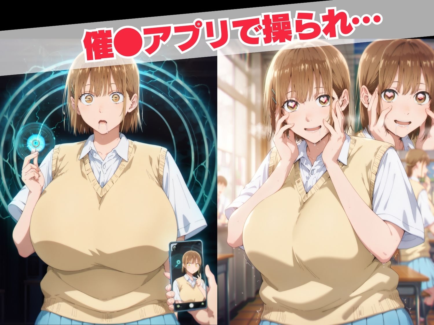 【催◯・寝取られ】もしも…鹿● 千夏が、デカ尻＆爆乳だったら… 画像1