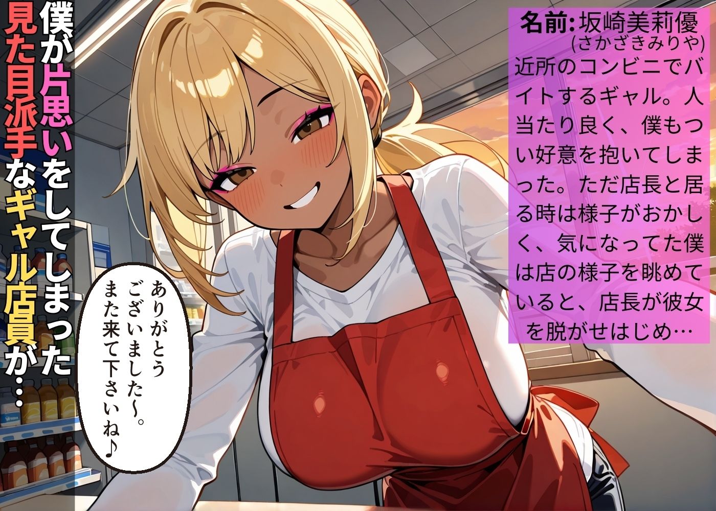 近所のコンビニで好きなギャル店員が店長の性処理ペットだった話【褐色】【女子校生】【種付けプレス】【セリフ入り有】【CG500枚】 画像1