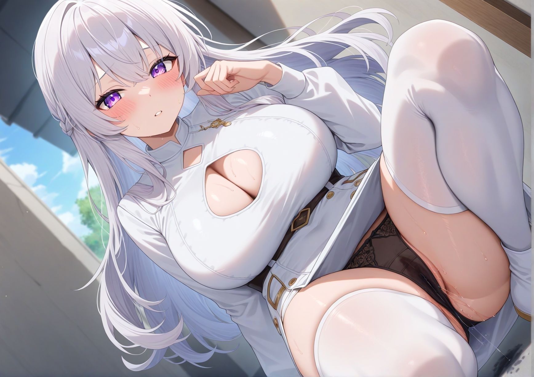 サンプル画像4:【◯人の巨乳美女編】パンちら撮影会を頼んだらびしょ濡れだった(「寝取られマニア」) [d_674081]