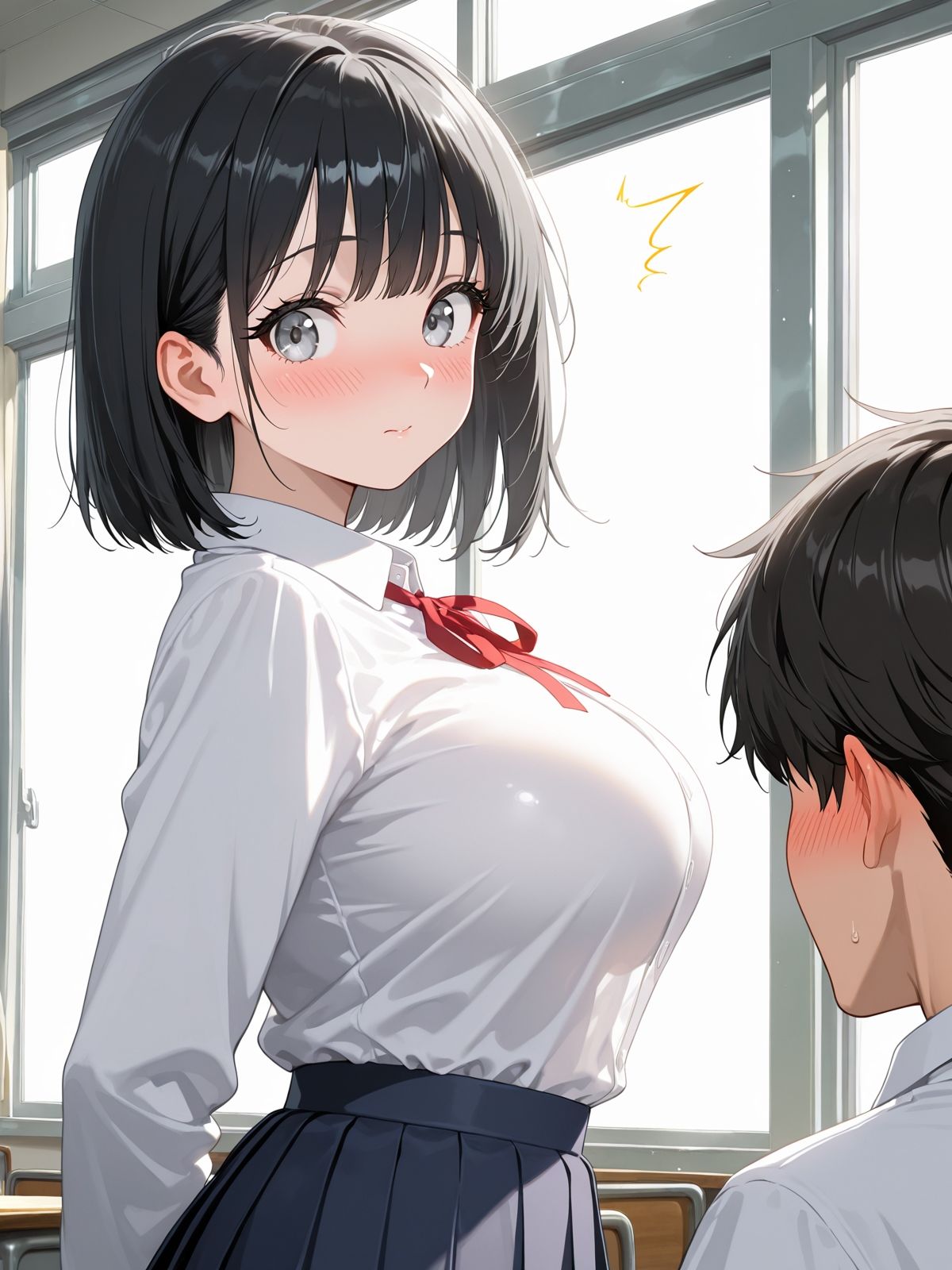 【AI学園喜ばれ部】部長と教室でHして中だししたら喜ばれた 画像1