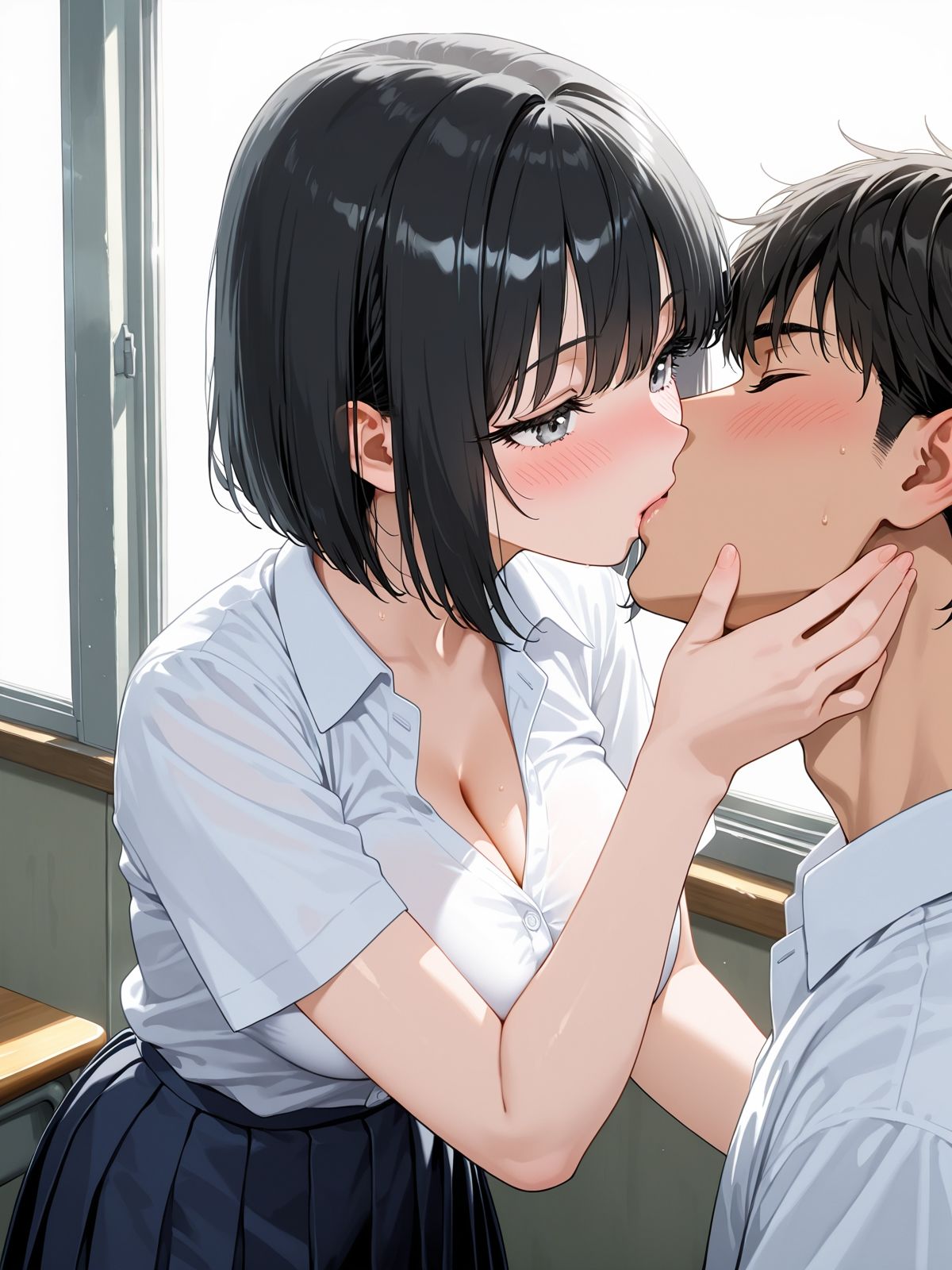 【AI学園喜ばれ部】部長と教室でHして中だししたら喜ばれた 画像7