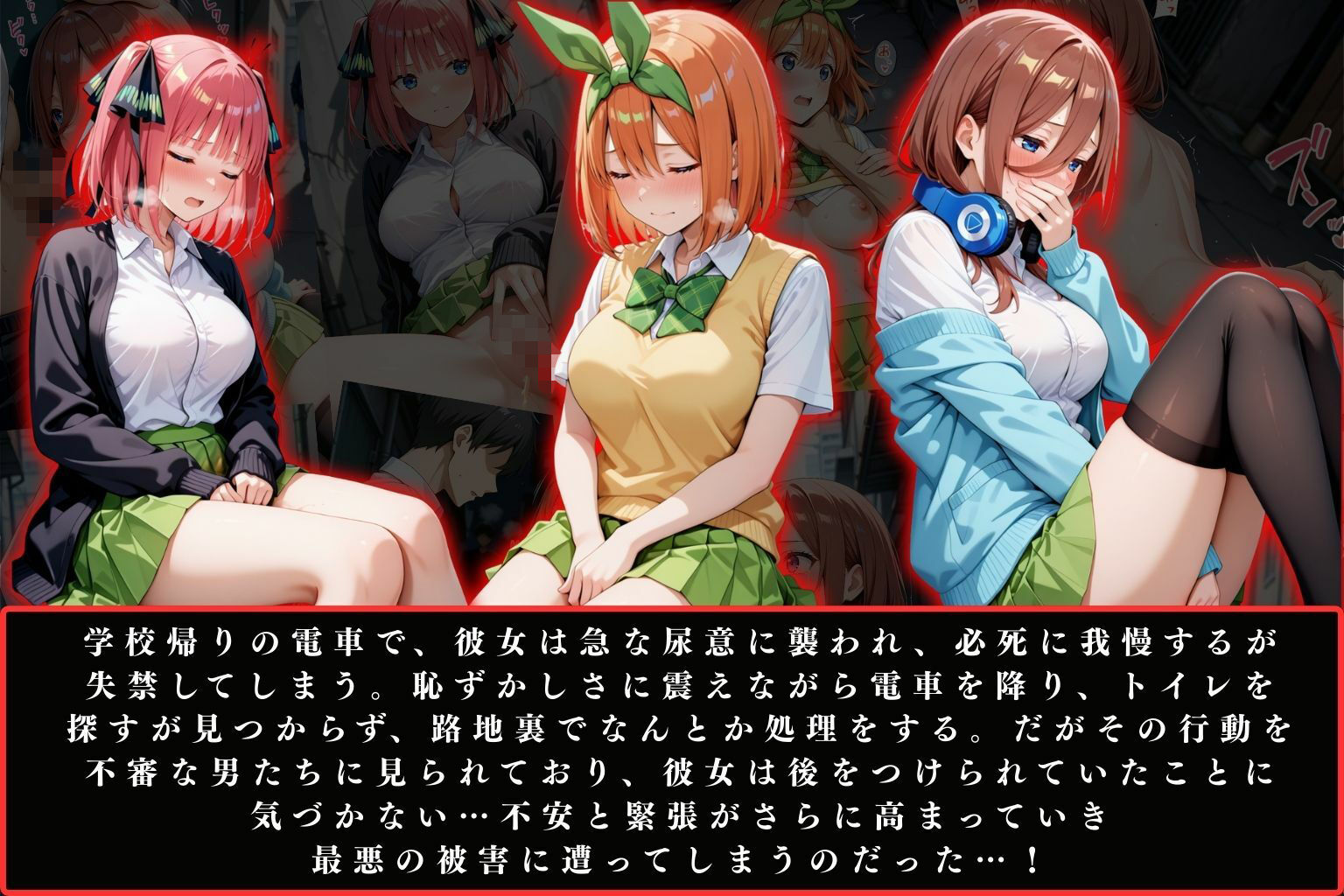 サンプル画像1:女子校生通勤電車限界失禁‐Vol 1-(オーガニック) [d_674246]