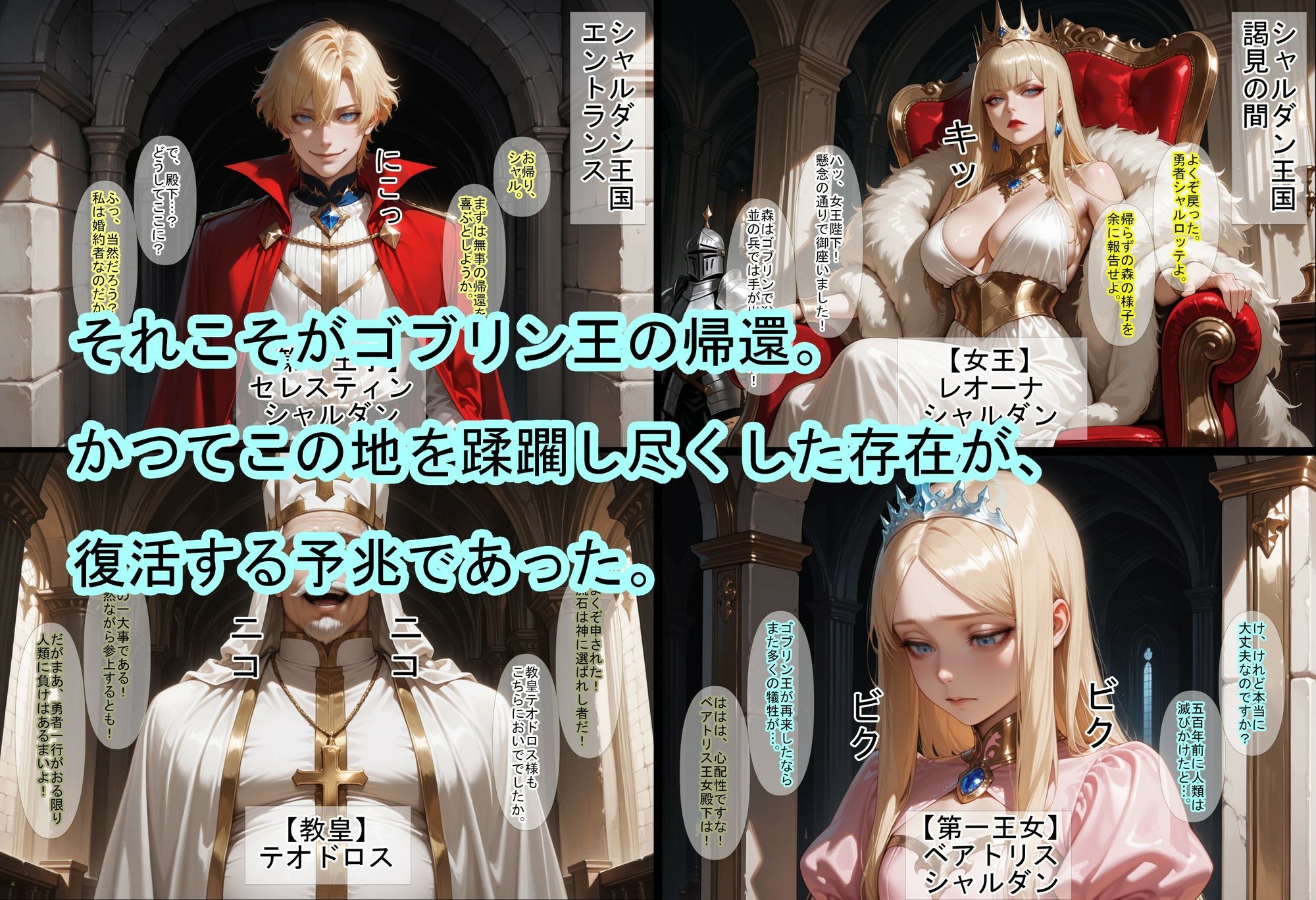 サンプル画像2:ゴブリン王の帰還〜蹂躙されし王国〜(魔術師プロトン2D) [d_674260]