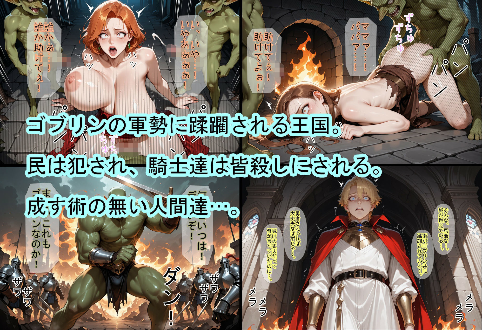 サンプル画像5:ゴブリン王の帰還〜蹂躙されし王国〜(魔術師プロトン2D) [d_674260]