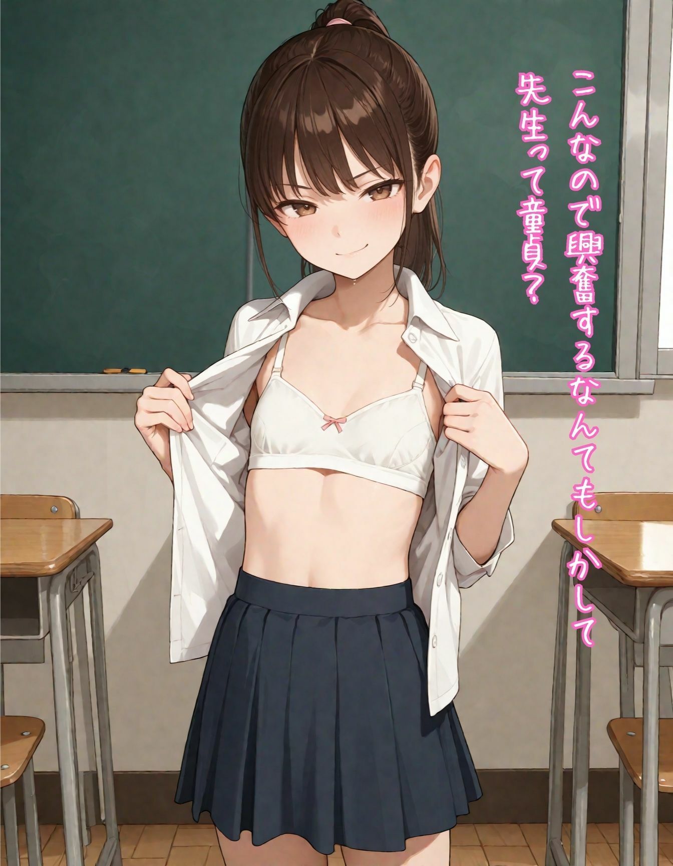 貧乳ちっぱい女子校生童貞大好きツンデレビッチ えいあい屋 エロ画像4
