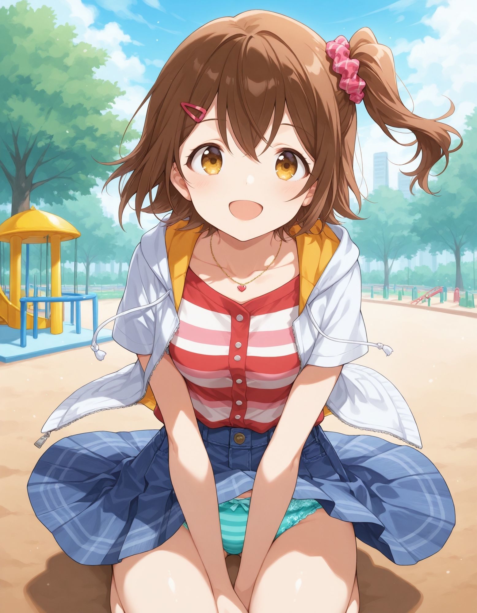 【エロ漫画】春〇未来のパンチラ〜私服編〜1