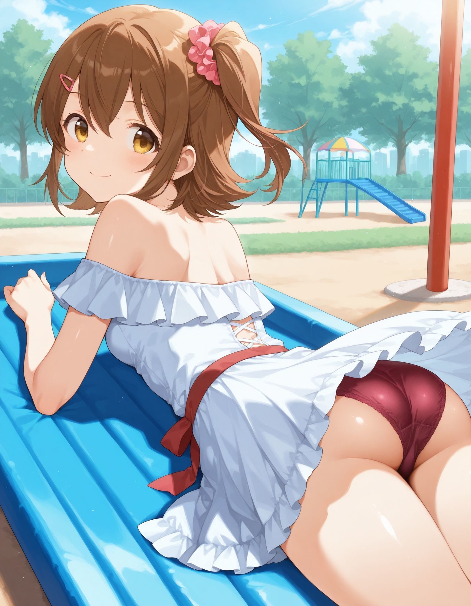 【エロ漫画】春〇未来のパンチラ〜私服編〜8