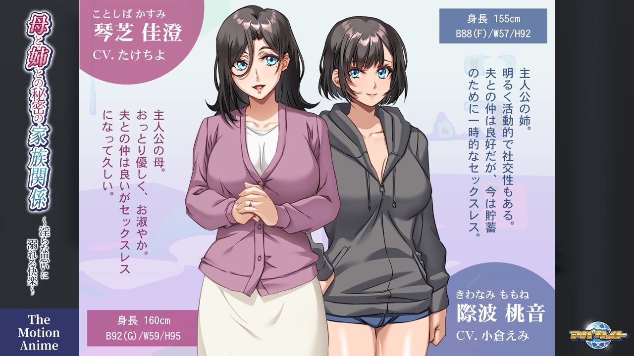 サンプル画像2:母と姉との秘密の家族関係〜淫らな思いに溺れる快楽〜 The Motion Anime(アパタイト) [d_674470]