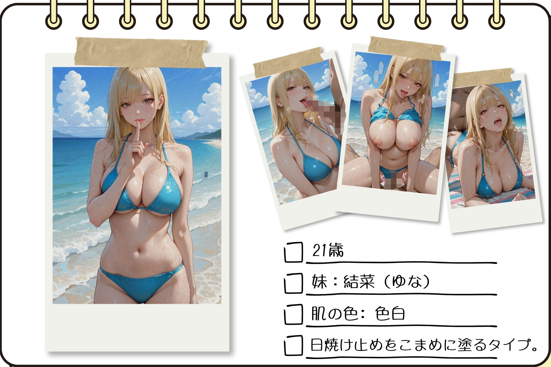 双子ビーチ〜白黒姉妹にビーチで中だし 画像2