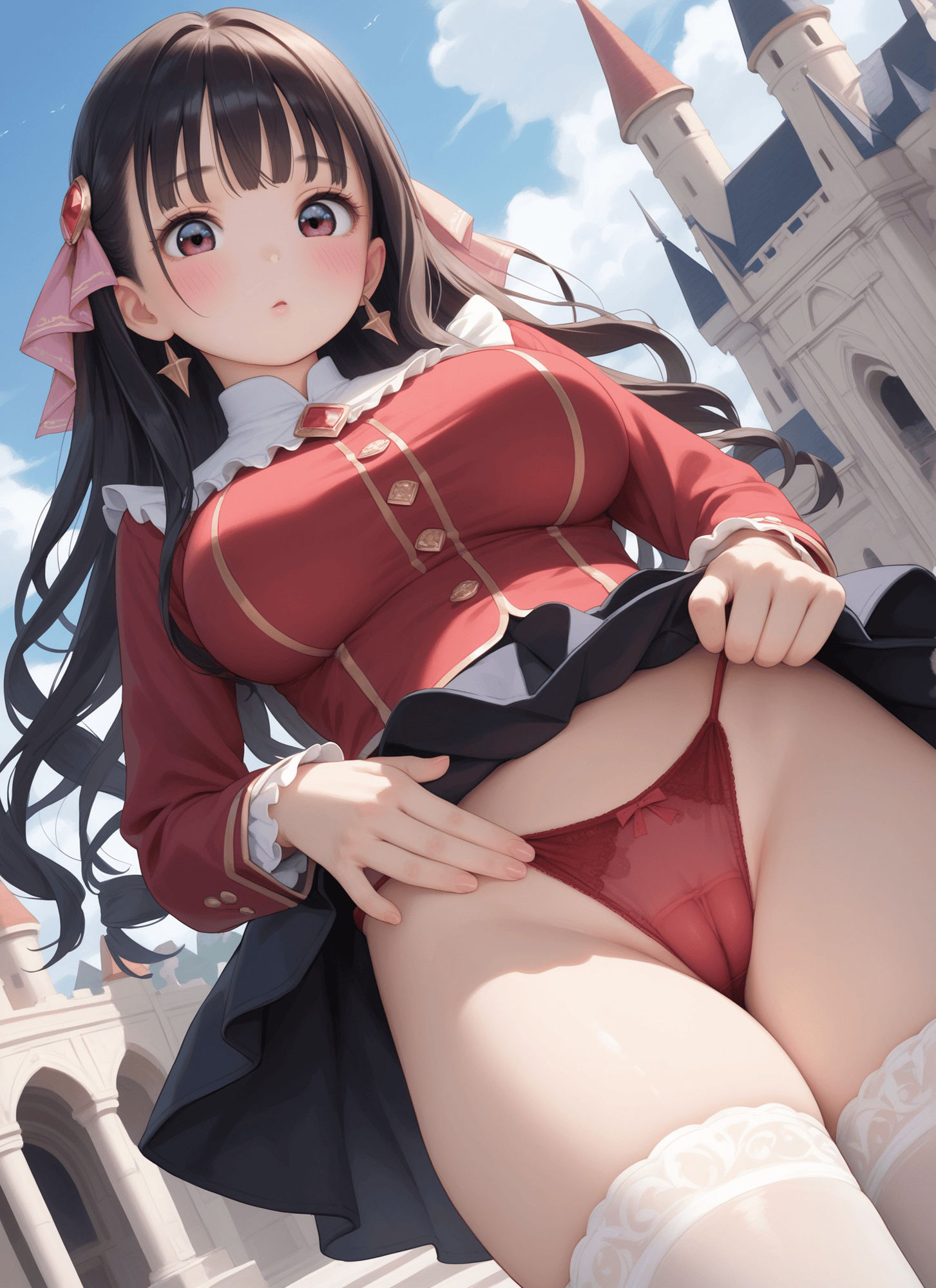 見上げたレースクイーンパンツ・見上げた肩だし下乳セーラーパンツ・見上げた制服お嬢様パンツ 画像6