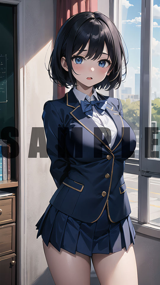 次回作でヤリチンに処女を奪われる清楚系黒髪ショートカット巨乳美少女のグラビア写真集1