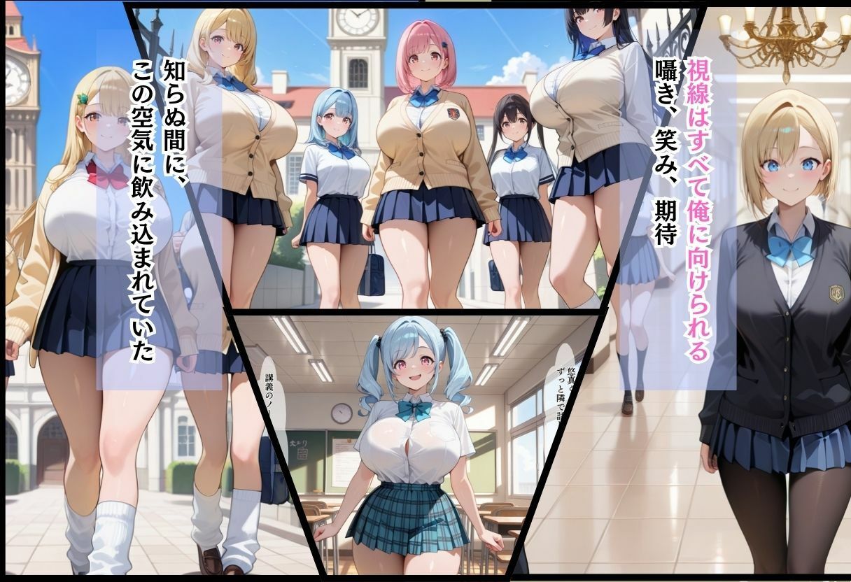 【エロ漫画】間違って女子校に入学したらムチムチ女子校生に毎日中出しを要求される学園生活〜青ツインテ＆金髪ポニテ編〜2
