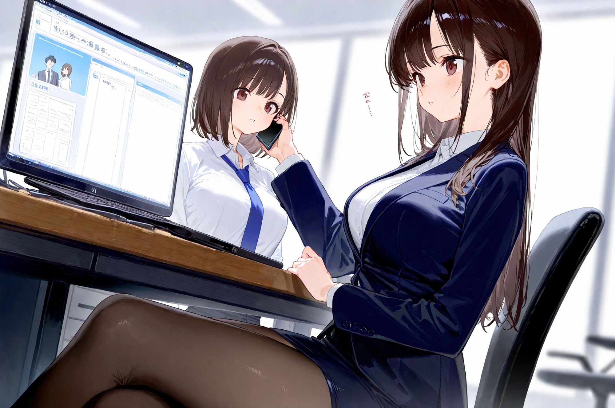 社畜OLたちの黒パンスト 画像1