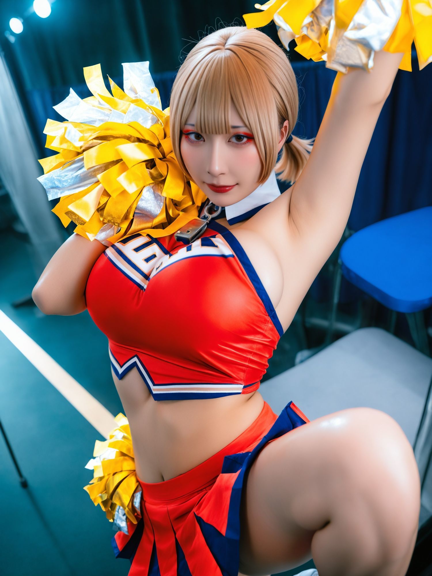 サンプル画像2:巨乳美女の汗と汁まみれエロチアリーディング(コスプレ大好きマン) [d_675156]