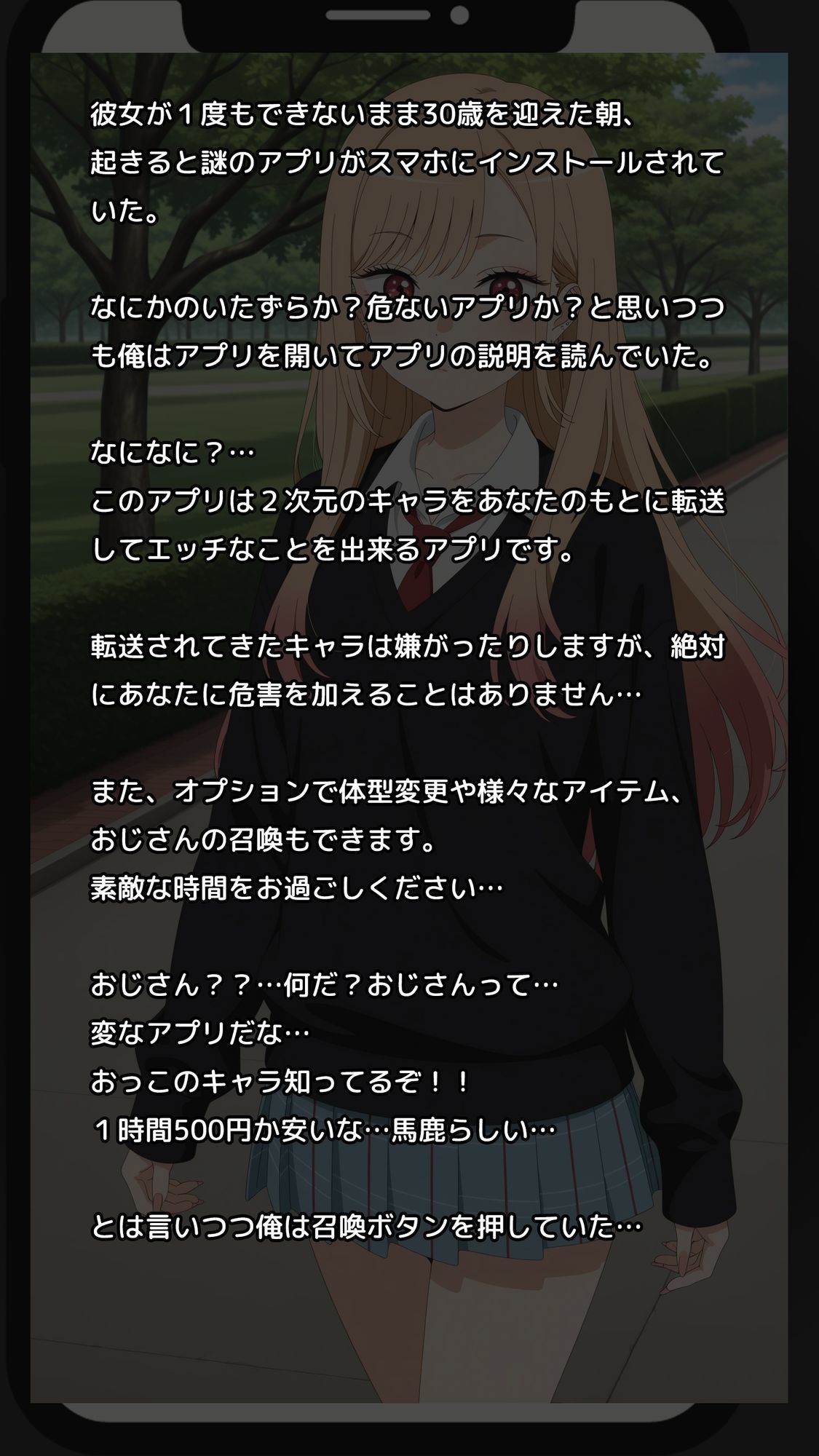 サンプル画像1:【一部セリフ付き】Deliサモ☆ 美少女とおじさん強●召喚アプリ – JKコスプレイヤー編 -(Kemmy) [d_675247]