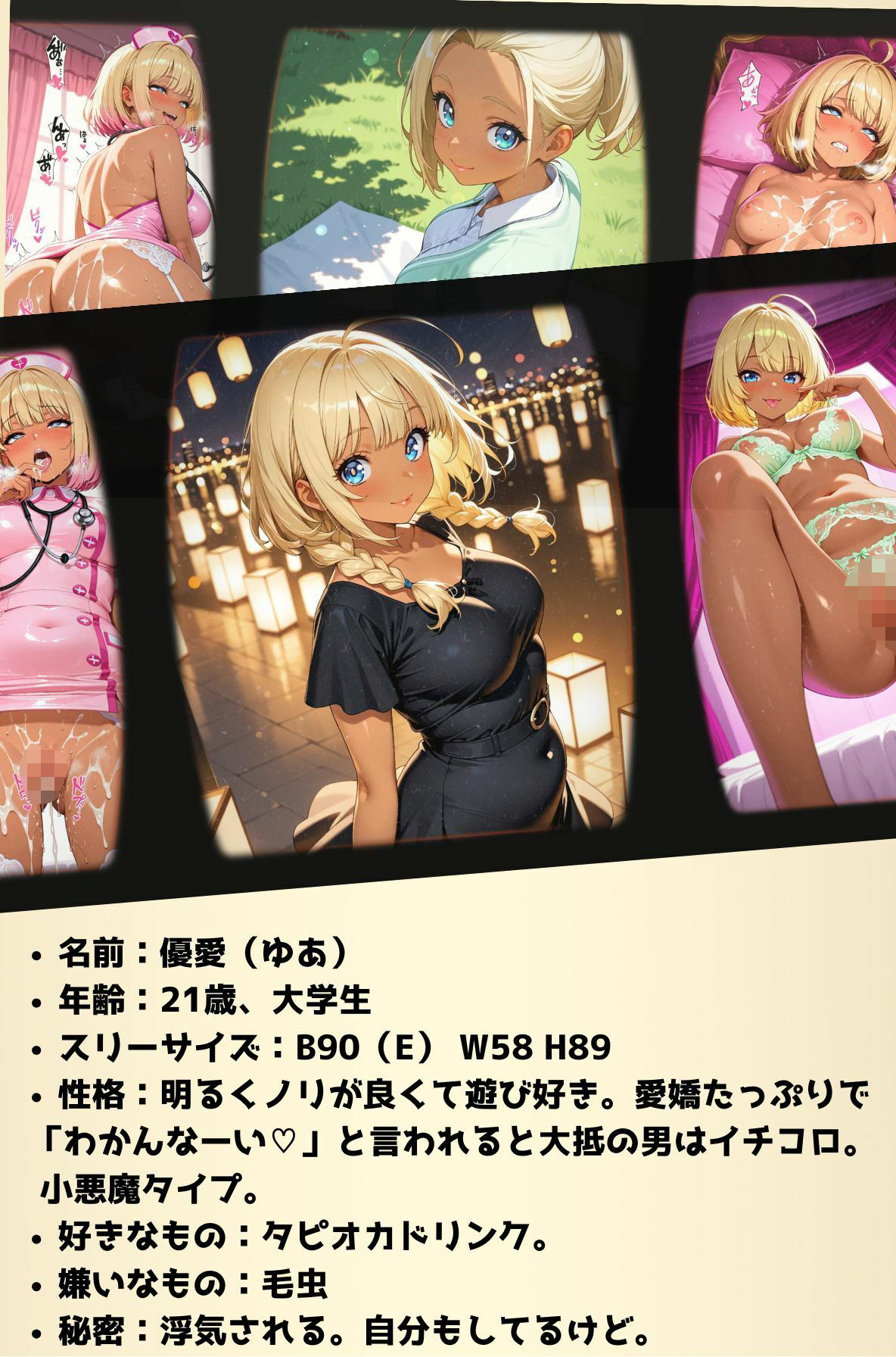 サンプル画像1:【大ボリューム500枚】金髪日焼けギャル優愛（ゆあ） 豪華シチュエーションで魅せる淫靡CG集(エッチな本屋さん) [d_675312]