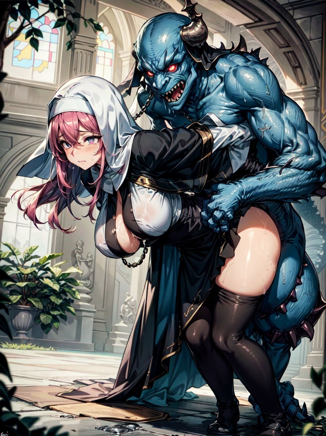 サンプル画像5:魔族の依代となった神父に犯●れた純潔の修道女(studio1111) [d_675434]