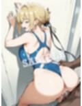 イヴリンが種付けおじさんに競泳水着で犯●れるCG集