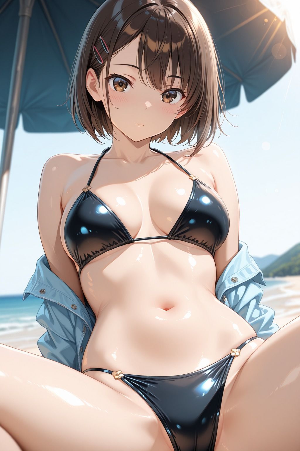 サンプル画像1:ヤリ放題水着女子校生  3P・拘束・種付けetc…(妄想生成ラボ) [d_675551]