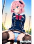 おパンツ拝見イラスト集 〜セーラー服女子校生・しゃがみパンチラ編〜