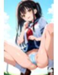 おパンツ拝見イラスト集 〜セーラー服女子校生・しゃがみパンチラ編〜