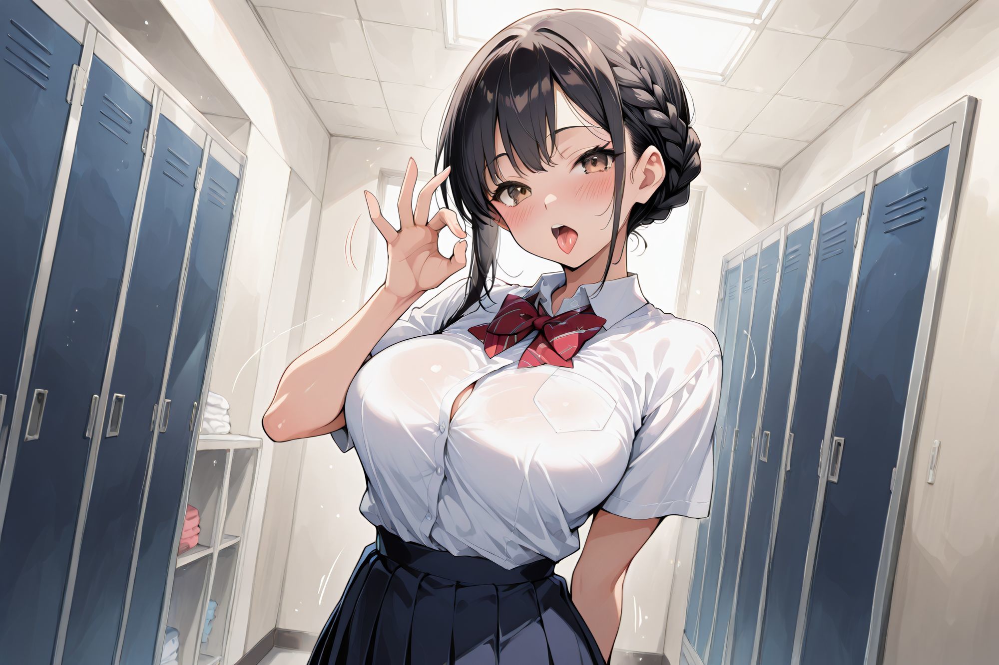 保健体育の実技試験を受験する女子校生1