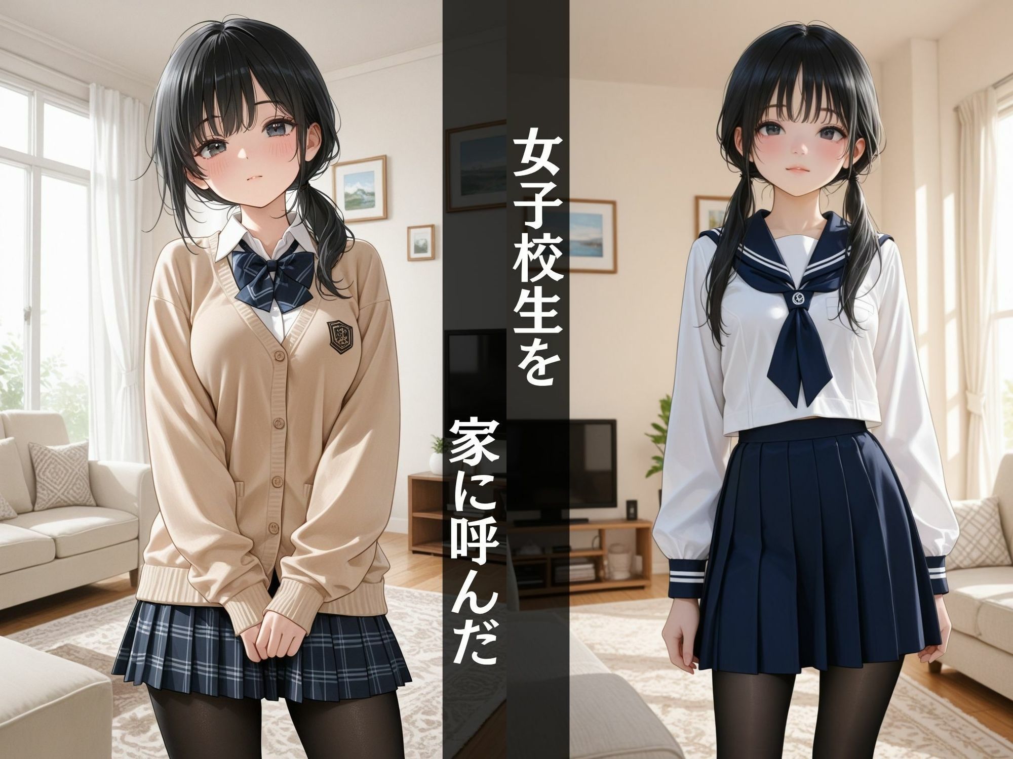 【女子校生】  黒タイツの妖艶女子校生!〜家に呼んでひたすらヤリまくる〜 画像1