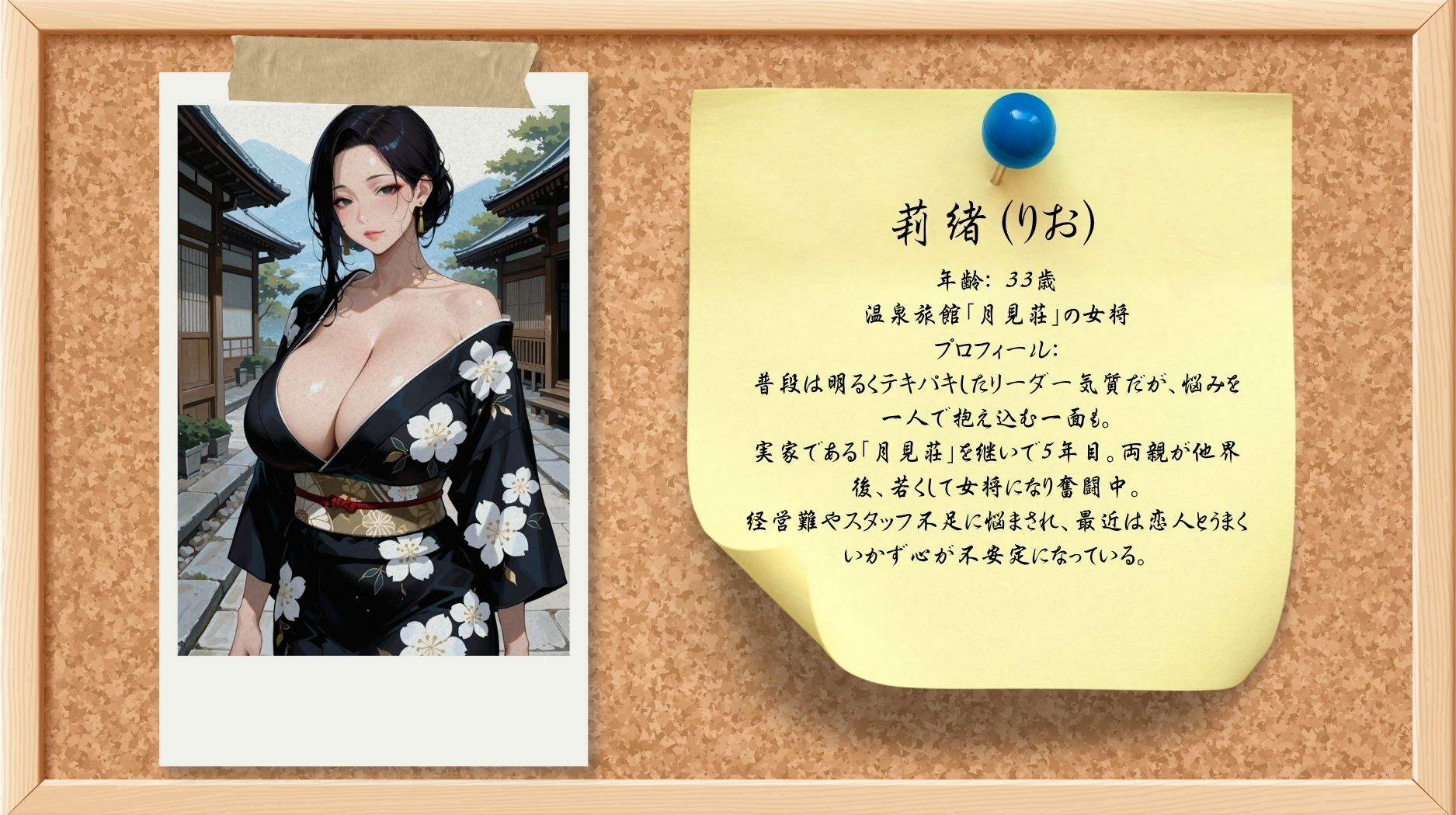 サンプル画像2:旅館の女将が落ち込んでいたので中出ししてあげた件(mapuememaru) [d_676250]