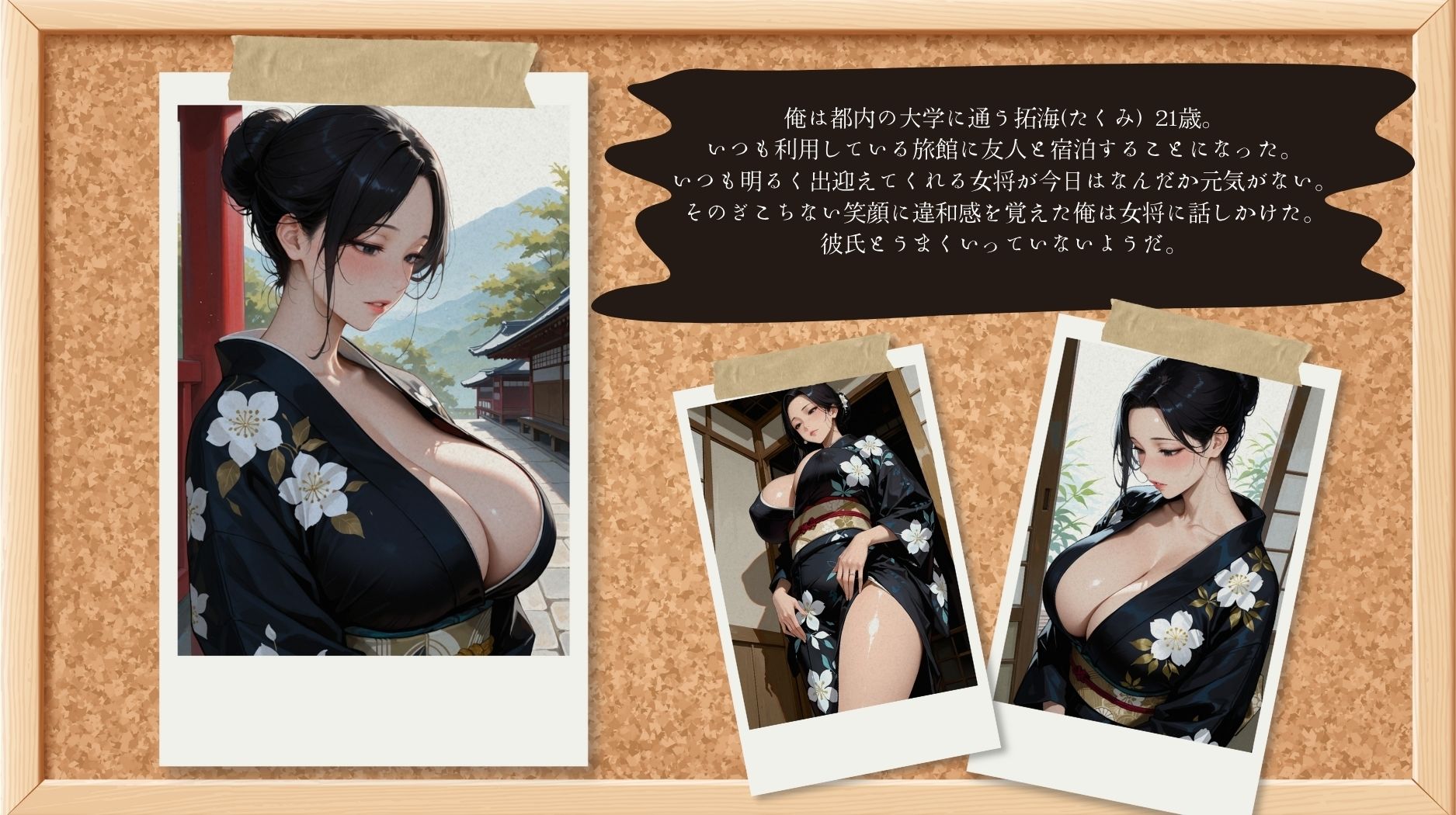 サンプル画像3:旅館の女将が落ち込んでいたので中出ししてあげた件(mapuememaru) [d_676250]