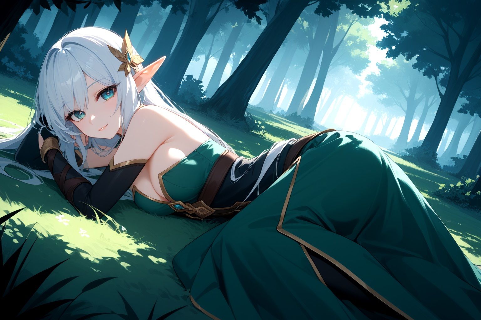 サンプル画像2:出口のない森で複数エルフに搾精されまくる俺の異世界ハーレム(てぃお) [d_676612]