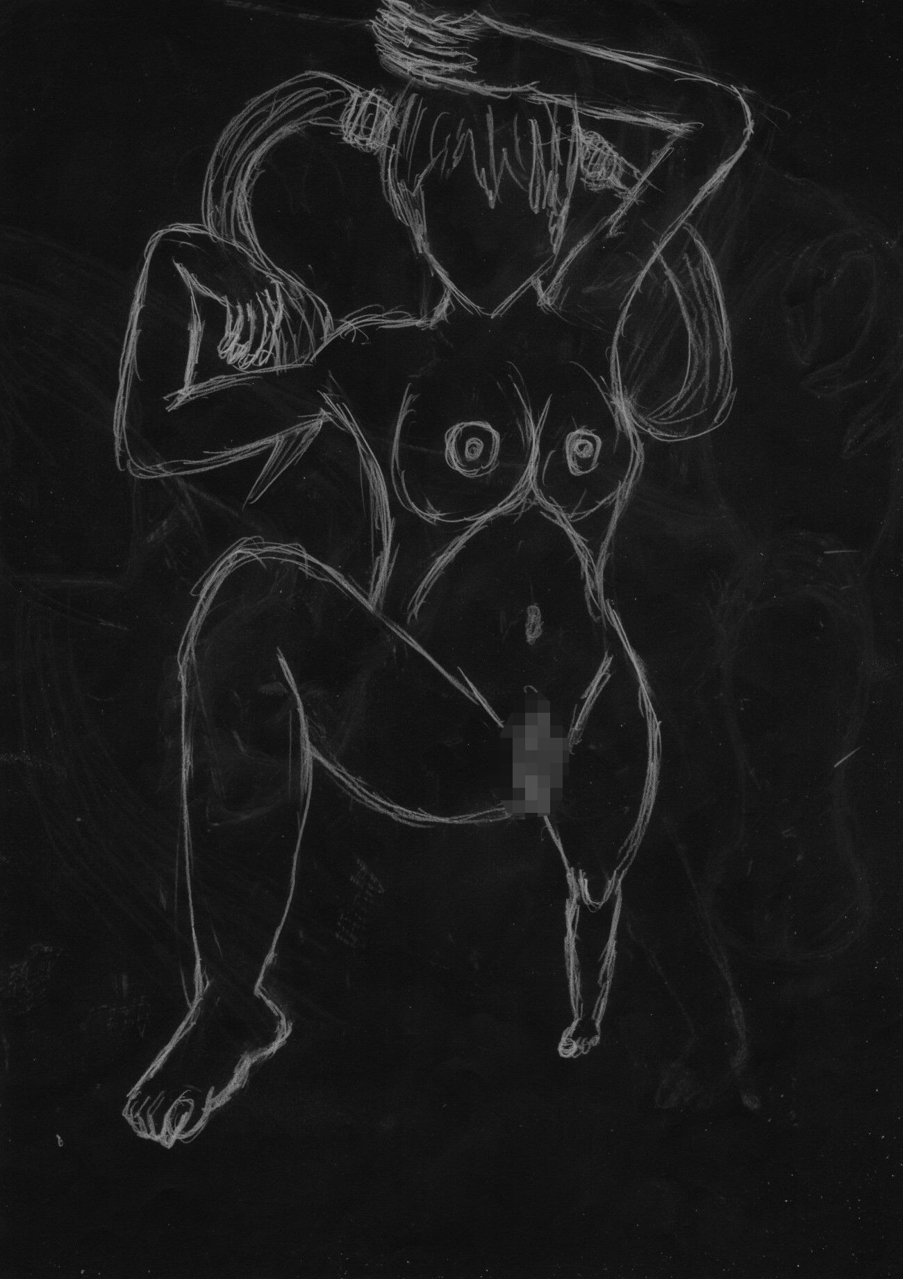 サンプル画像3:黒よりも黒いエロティックホラー黒戯絵集「マネキンポーズ2」(黒納豆) [d_676753]