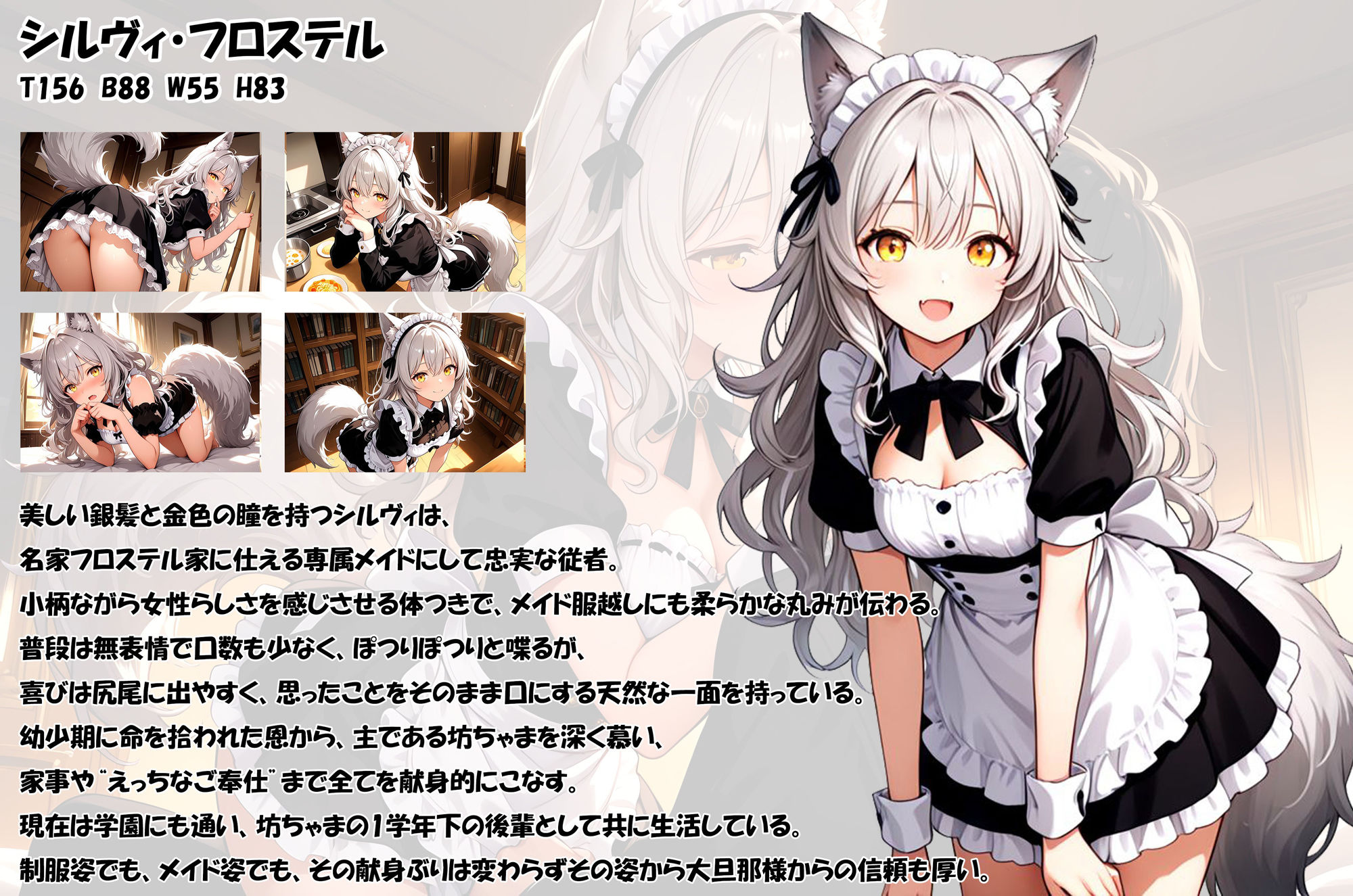 拾われケモミミメイドのシルヴィ初恋メイドに我慢できずヌイてと頼んだら、それから毎日中出しえっちする関係になったお話。 画像1