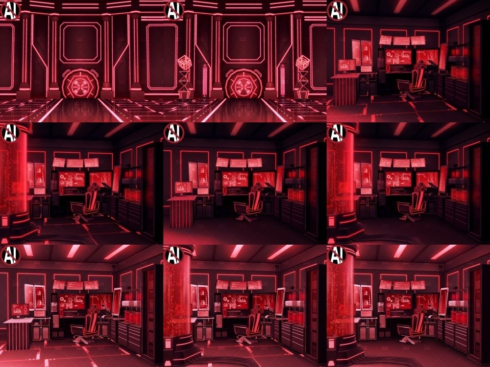 みにくる背景CG素材集『未来編』part02-Red×Black-B 画像1