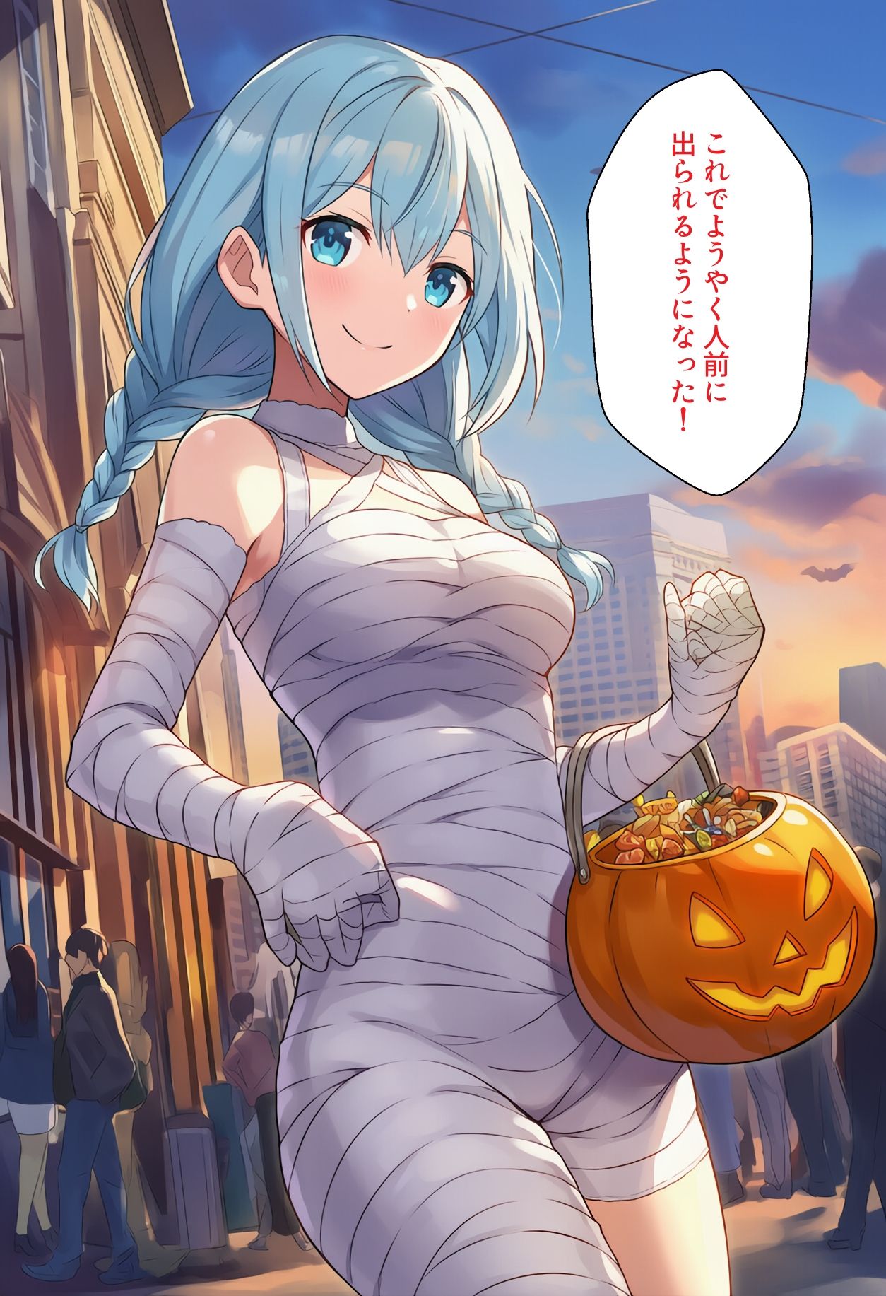 ［AI生成イラストCG集］ハロウィンのコスプレで仮留め衣装がほどけちゃうCG集 しそ@SISO_r18 エロ画像8