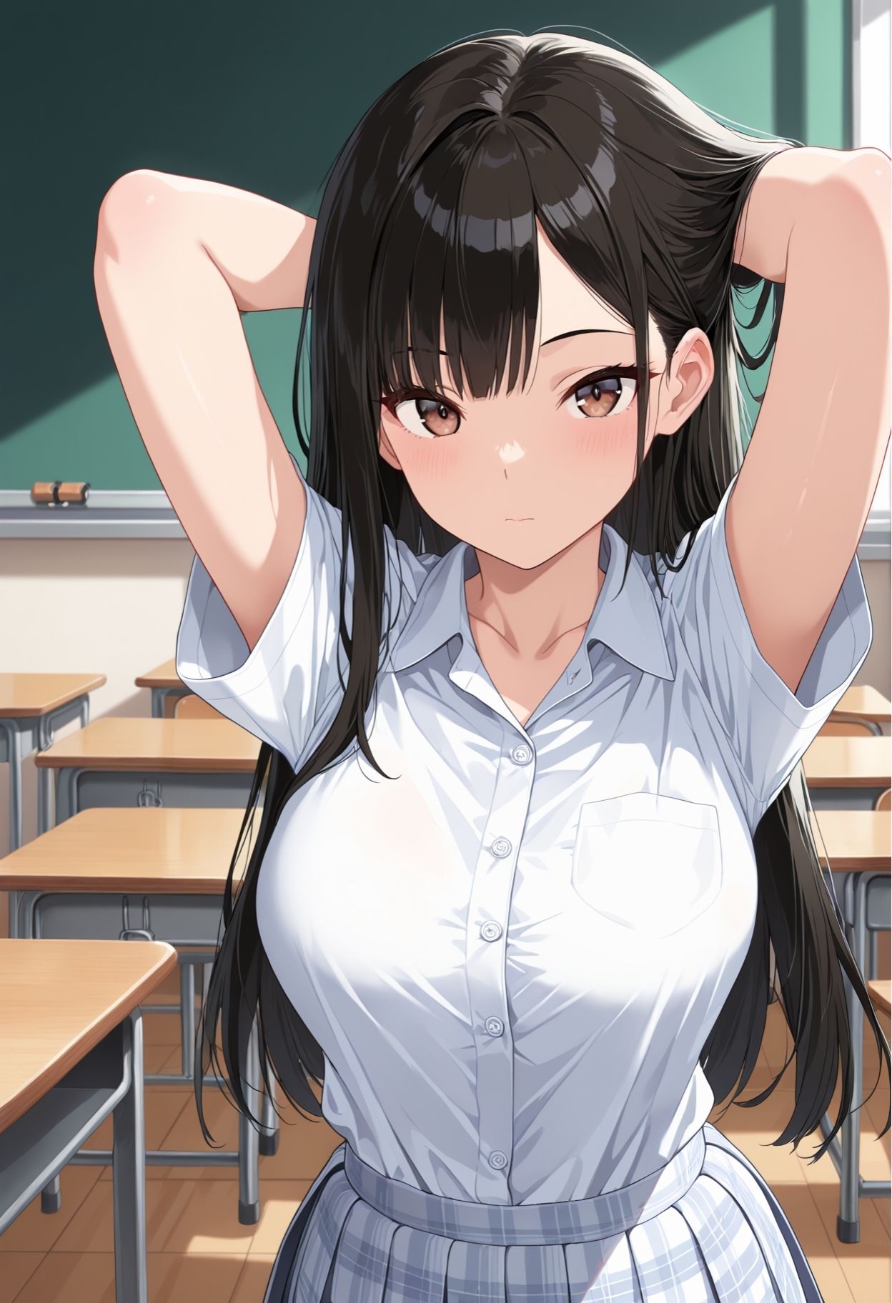 女子校生と放課後ハメ撮り性指導 巨乳X制服X汗だく 画像1