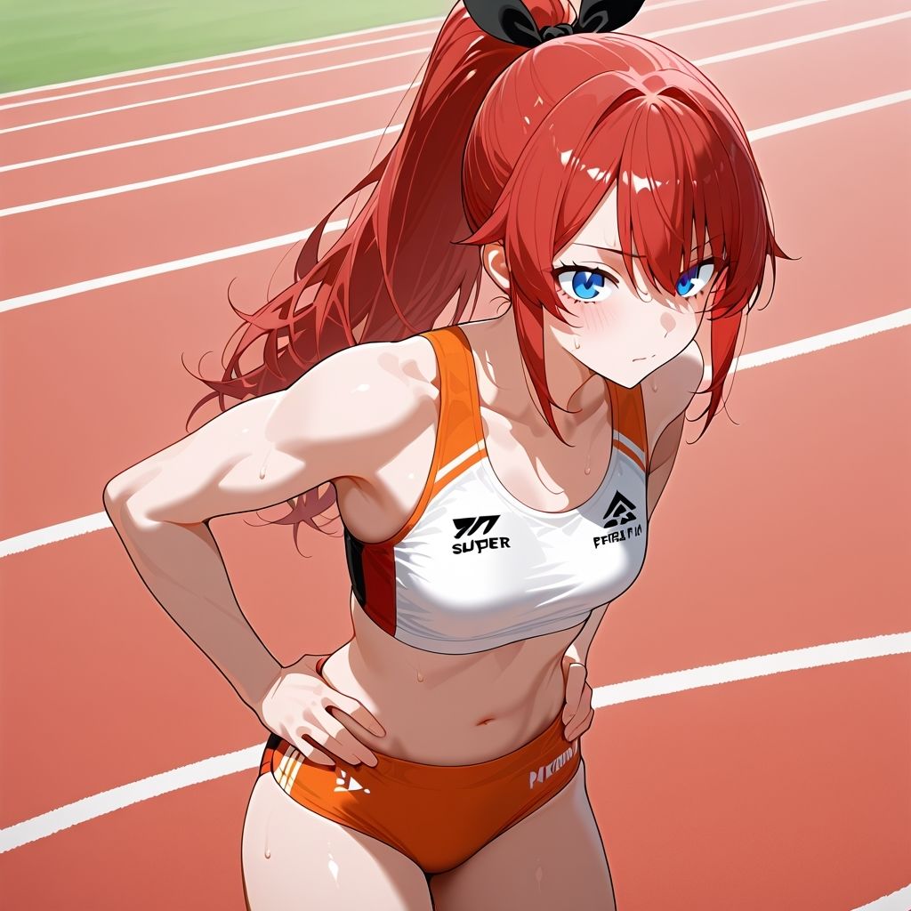 サンプル画像1:陸上女子調教記録(AI極み虹画像堂) [d_677245]